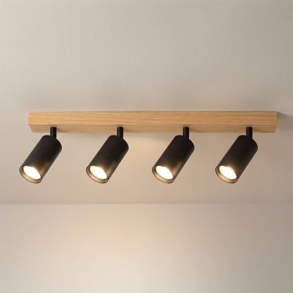 Brilagi - Taškinis šviestuvas SELE 4xGU10/30W/230V juodas/ąžuolo dekoras