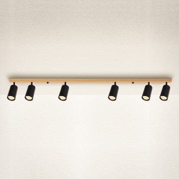 Brilagi - Taškinis šviestuvas SELE 6xGU10/30W/230V juodas/ąžuolo dekoras