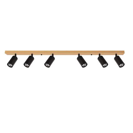 Brilagi - Taškinis šviestuvas SELE 6xGU10/30W/230V juodas/ąžuolo dekoras