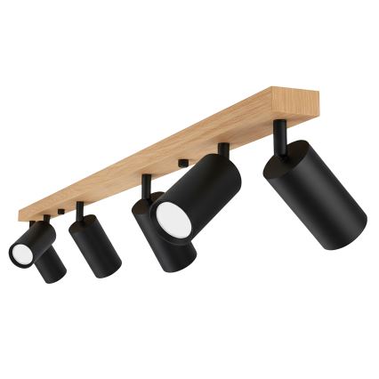 Brilagi - Taškinis šviestuvas SELE 6xGU10/30W/230V juodas/ąžuolo dekoras