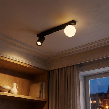 Brilagi - Taškinis šviestuvas SELE BALL 1xGU10/30W/230V + 1xG9/10W juodas