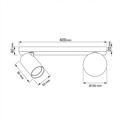 Brilagi - Taškinis šviestuvas SELE BALL 1xGU10/30W/230V + 1xG9/10W juodas