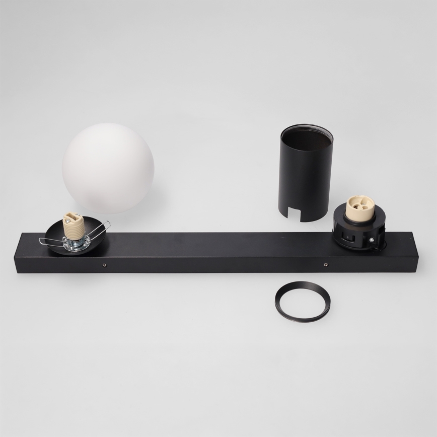 Brilagi - Taškinis šviestuvas SELE BALL 1xGU10/30W/230V + 1xG9/10W juodas