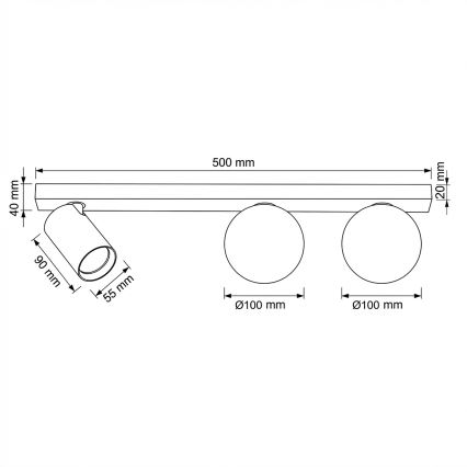 Brilagi - Taškinis šviestuvas SELE BALL 1xGU10/30W/230V + 2xG9/10W baltas
