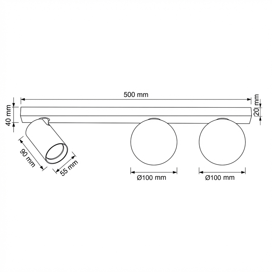 Brilagi - Taškinis šviestuvas SELE BALL 1xGU10/30W/230V + 2xG9/10W baltas