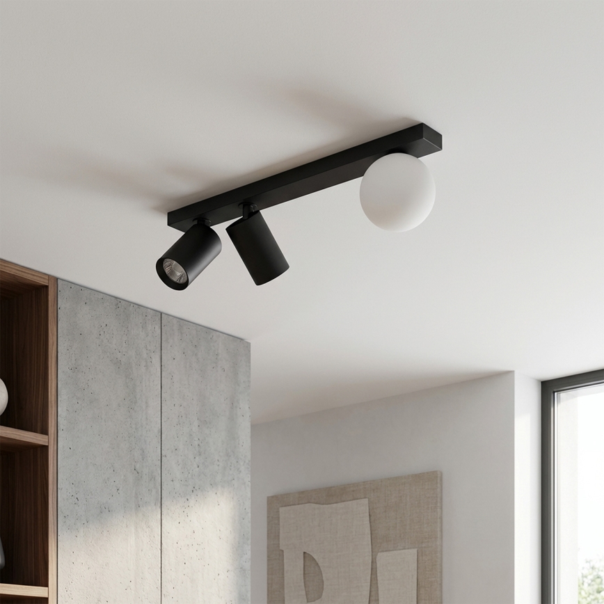 Brilagi - Taškinis šviestuvas SELE BALL 2xGU10/30W/230V + 1xG9/10W juodas