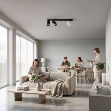 Brilagi - Taškinis šviestuvas SELE BALL 2xGU10/30W/230V + 1xG9/10W juodas
