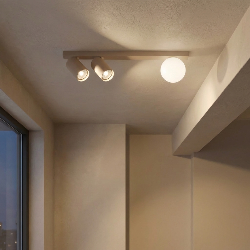 Brilagi - Taškinis šviestuvas SELE BALL 2xGU10/30W/230V + 1xG9/10W smėlio spalvos