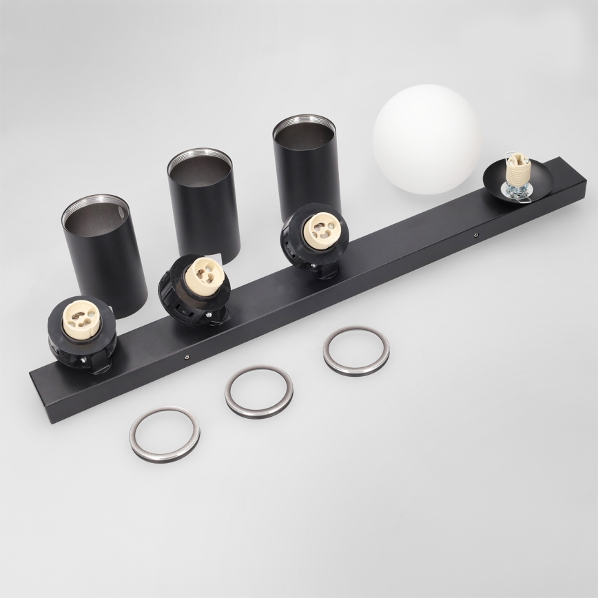 Brilagi - Taškinis šviestuvas SELE BALL 3xGU10/30W/230V + 1xG9/10W juodas