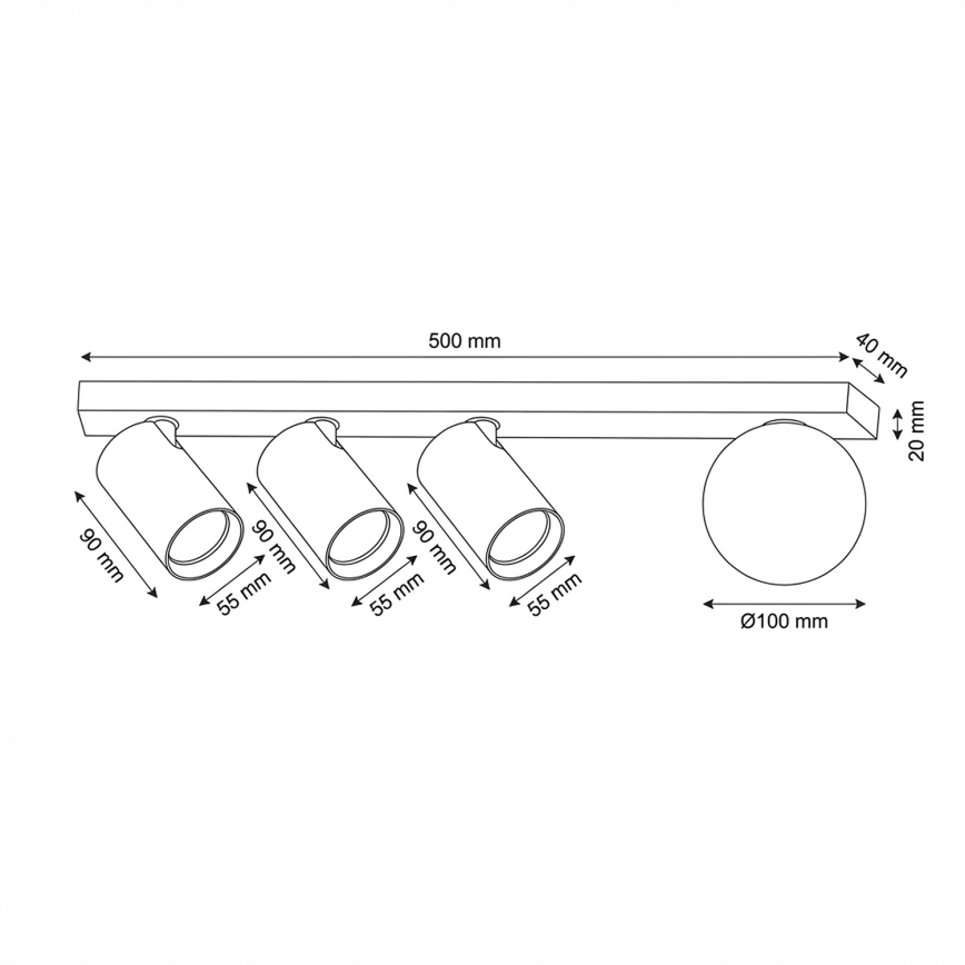 Brilagi - Taškinis šviestuvas SELE BALL 3xGU10/30W/230V + 1xG9/10W smėlinė