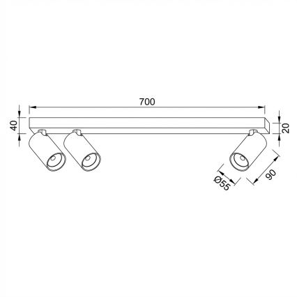 Brilagi - Taškinis šviestuvas SELE LONG 3xGU10/30W/230V balta