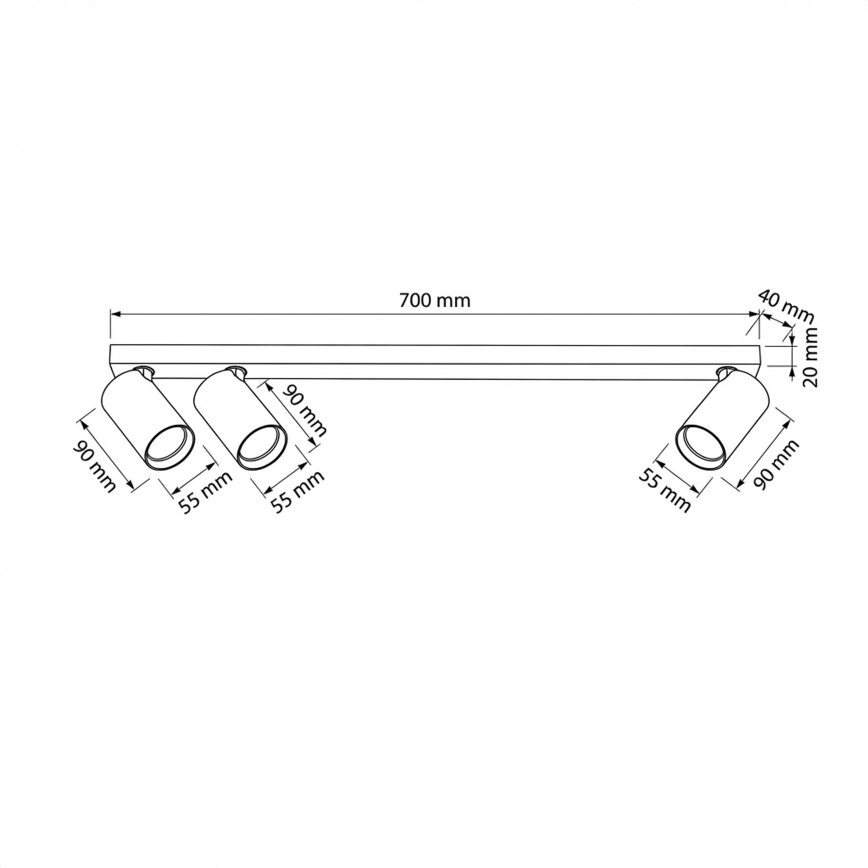 Brilagi - Taškinis šviestuvas SELE LONG 3xGU10/30W/230V smėlinis