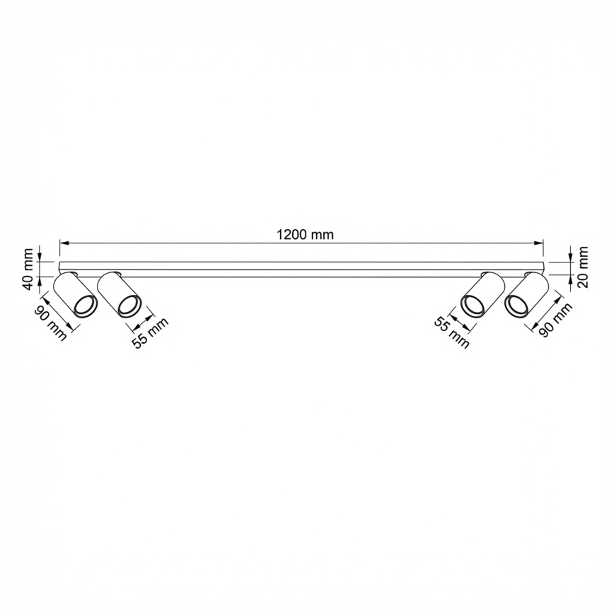 Brilagi - Taškinis šviestuvas SELE LONG 4xGU10/30W/230V baltas