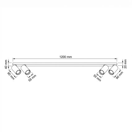 BRILAGI - Taškinis šviestuvas SELE LONG 4xGU10/30W/230V baltas