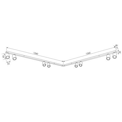 BRILAGI - Taškinis šviestuvas SELE LONG 8xGU10/30W/230V juodas