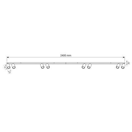 BRILAGI - Taškinis šviestuvas SELE LONG 8xGU10/30W/230V smėlinė