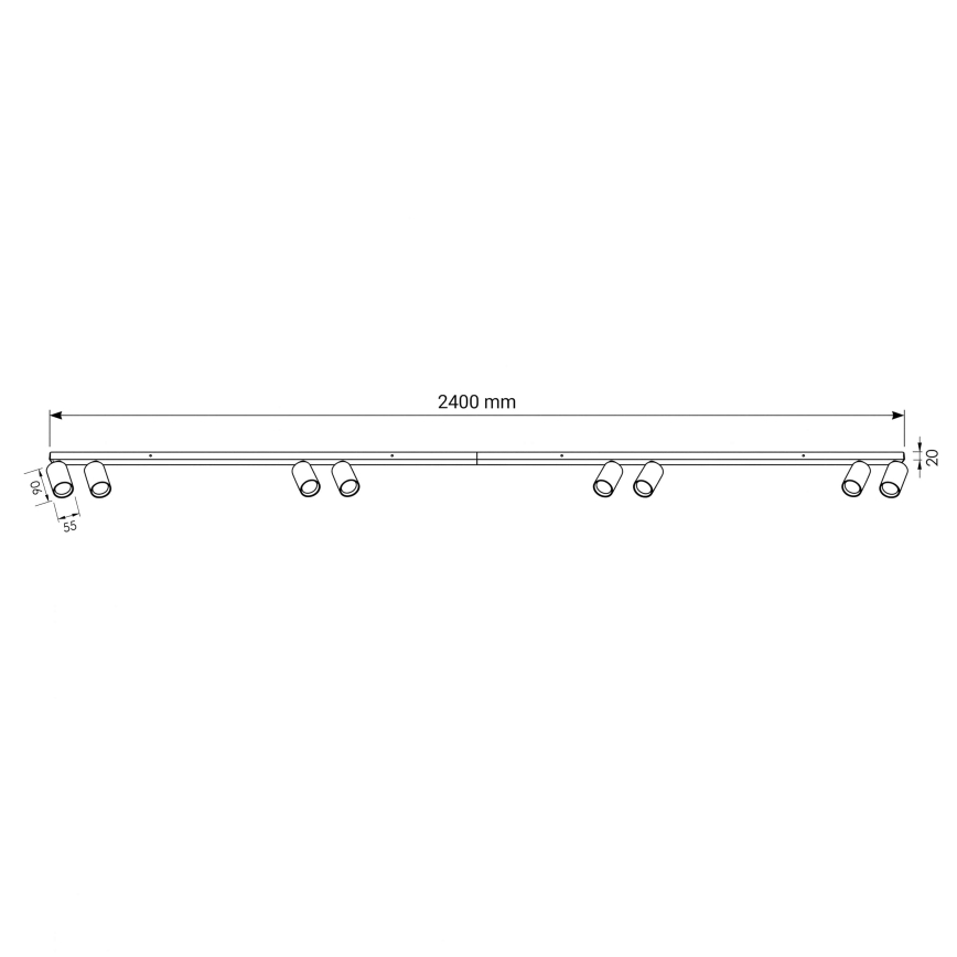 BRILAGI - Taškinis šviestuvas SELE LONG 8xGU10/30W/230V smėlinė