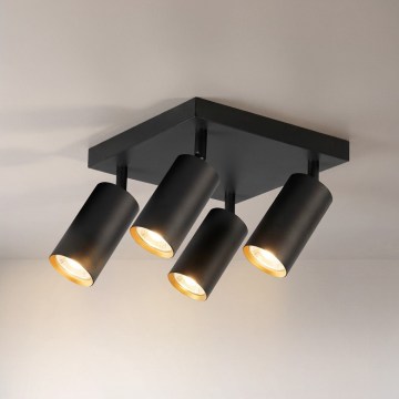 Brilagi - Taškinis šviestuvas SELE SQUARE 4xGU10/30W/230V juoda/auksinė