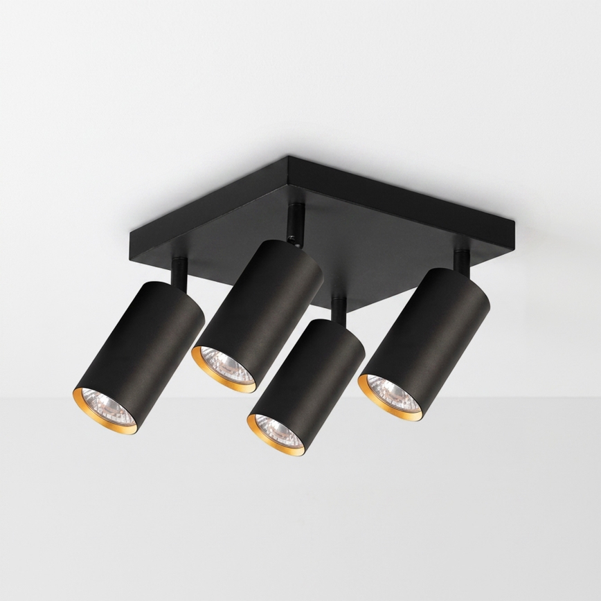 Brilagi - Taškinis šviestuvas SELE SQUARE 4xGU10/30W/230V juoda/auksinė