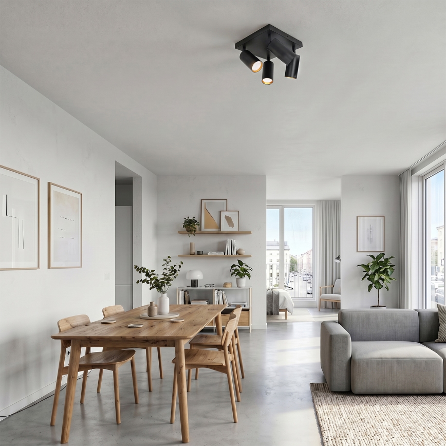 Brilagi - Taškinis šviestuvas SELE SQUARE 4xGU10/30W/230V juoda/auksinė
