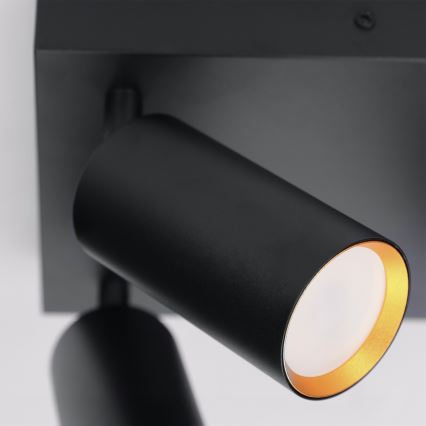 Brilagi - Taškinis šviestuvas SELE SQUARE 4xGU10/30W/230V juoda/auksinė