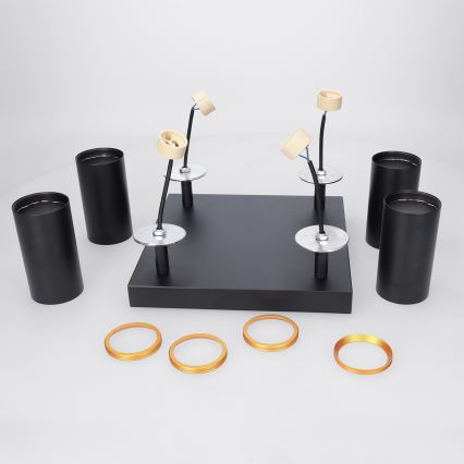 Brilagi - Taškinis šviestuvas SELE SQUARE 4xGU10/30W/230V juoda/auksinė
