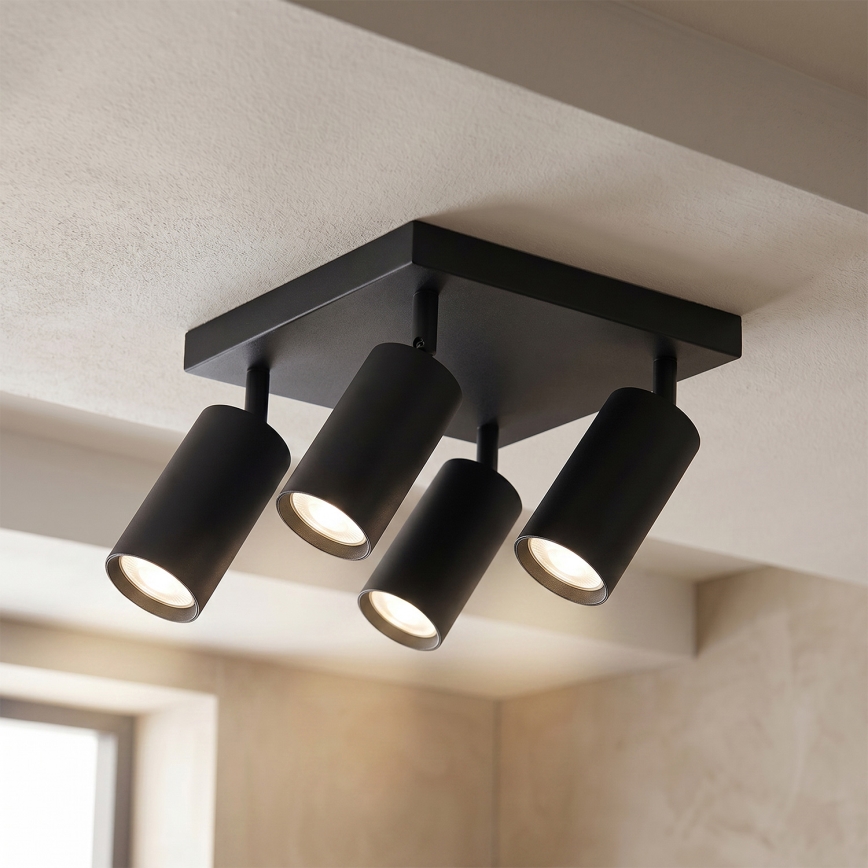 Brilagi - Taškinis šviestuvas SELE SQUARE 4xGU10/30W/230V juoda