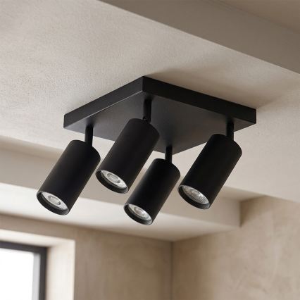 Brilagi - Taškinis šviestuvas SELE SQUARE 4xGU10/30W/230V juoda