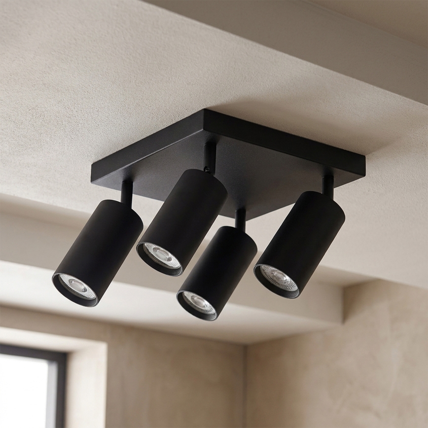 Brilagi - Taškinis šviestuvas SELE SQUARE 4xGU10/30W/230V juoda
