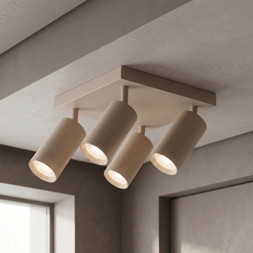 Brilagi - Taškinis šviestuvas SELE SQUARE 4xGU10/30W/230V smėlinis