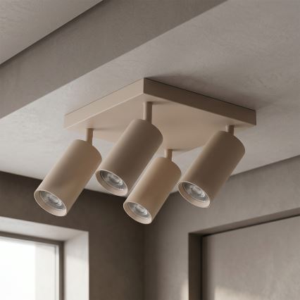 Brilagi - Taškinis šviestuvas SELE SQUARE 4xGU10/30W/230V smėlinis