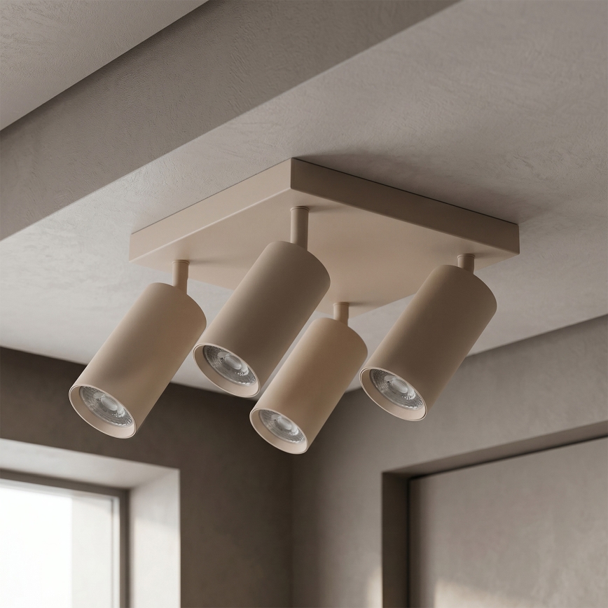 Brilagi - Taškinis šviestuvas SELE SQUARE 4xGU10/30W/230V smėlinis