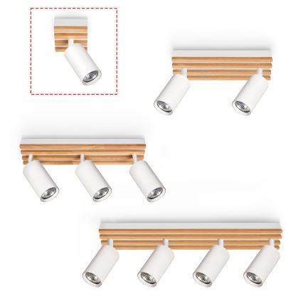 Brilagi - Taškinis šviestuvas SELE WOOD ACOUSTIC 1xGU10/30W/230V balta/mediena