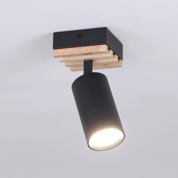 Brilagi - Taškinis šviestuvas SELE WOOD ACOUSTIC 1xGU10/30W/230V juodas/medis