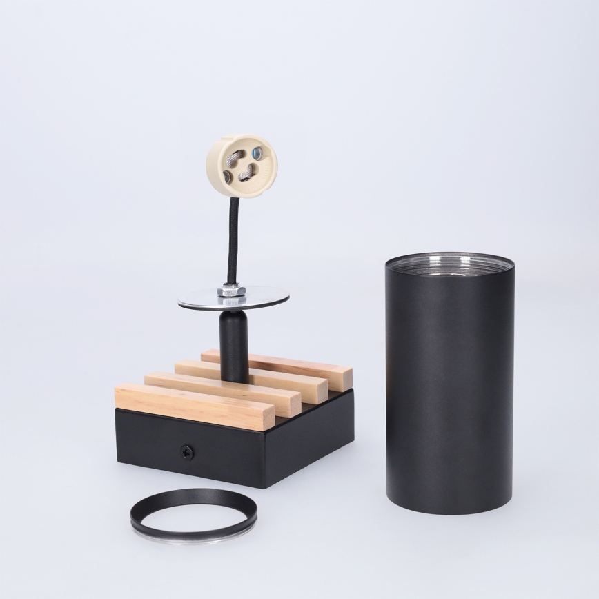 Brilagi - Taškinis šviestuvas SELE WOOD ACOUSTIC 1xGU10/30W/230V juodas/medis