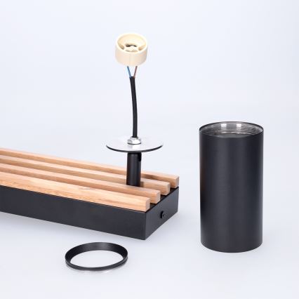 Brilagi - Taškinis šviestuvas SELE WOOD ACOUSTIC 2xGU10/30W/230V juoda/mediena
