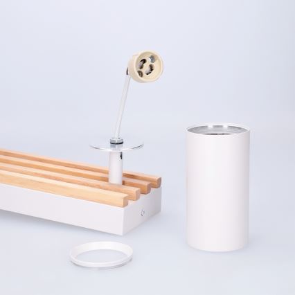 Brilagi - Taškinis šviestuvas SELE WOOD ACOUSTIC 3xGU10/30W/230V balta/mediena