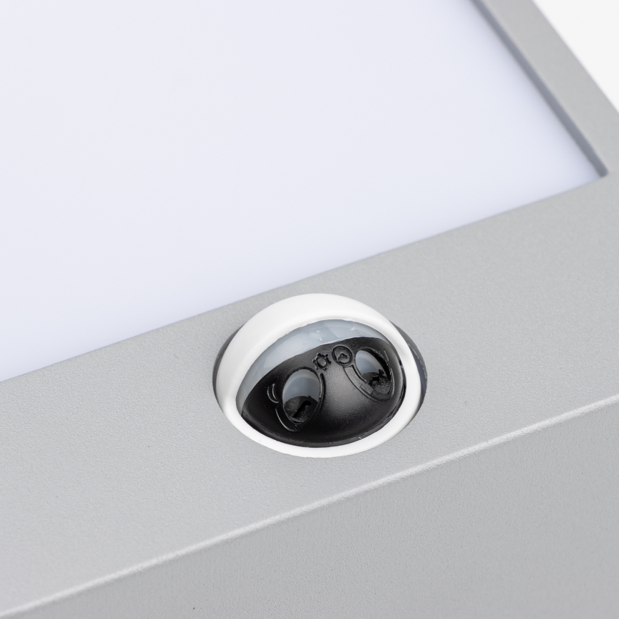 Brilagi - LED lauko sieninis šviestuvas su jutikliu TERNI LED/12W/230V pilka IP44