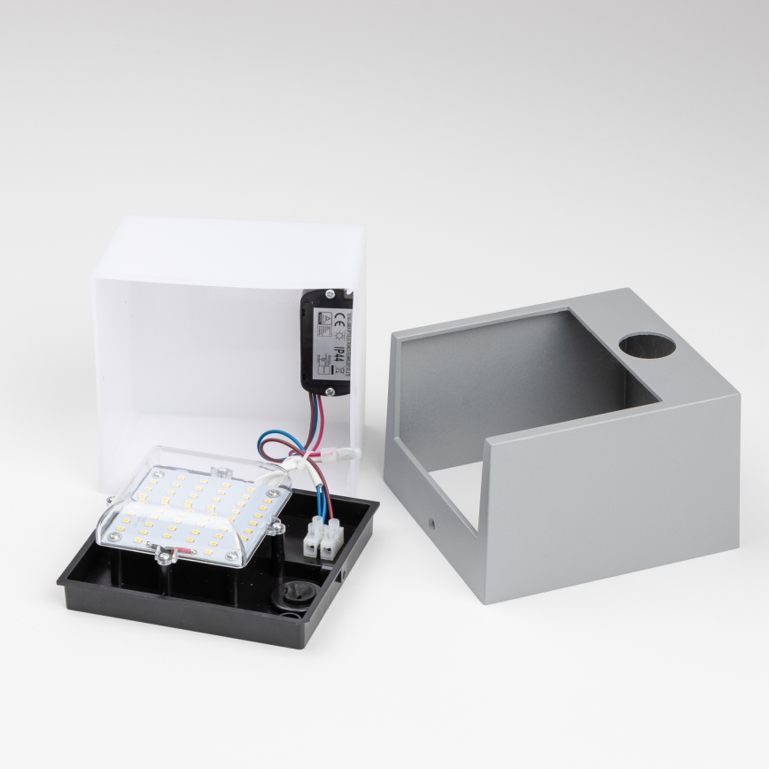 Brilagi - LED lauko sieninis šviestuvas su jutikliu TERNI LED/12W/230V pilka IP44