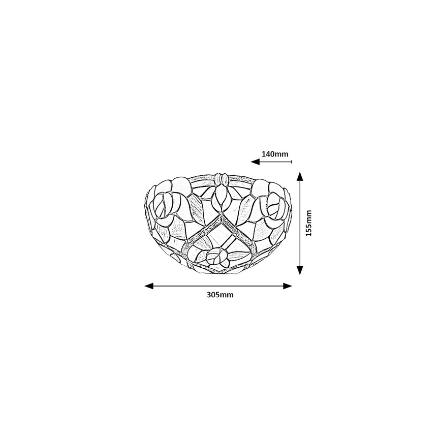Brilagi - Tiffany stiliaus sieninis šviestuvas GARLAN 1xE14/40W/230V