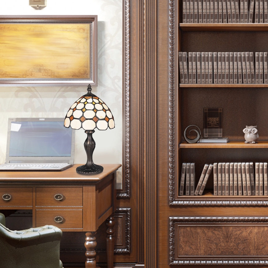 Brilagi - Tiffany stiliaus vitražinė stalinė lempa DORAN 1xE14/40W/230V