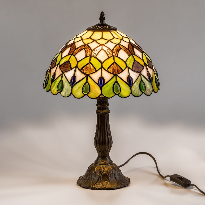 Brilagi - Tiffany stiliaus vitražinė stalinė lempa MARGARET 1xE27/40W/230V