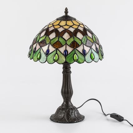 Brilagi - Tiffany stiliaus vitražinė stalinė lempa MARGARET 1xE27/40W/230V