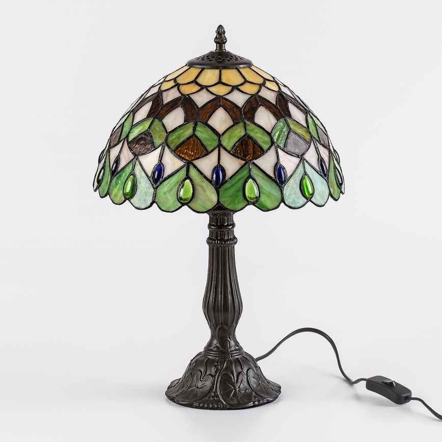 Brilagi - Tiffany stiliaus vitražinė stalinė lempa MARGARET 1xE27/40W/230V