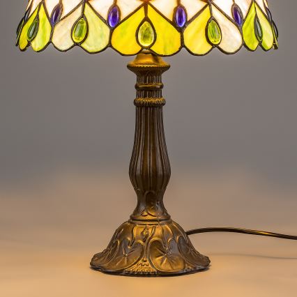 Brilagi - Tiffany stiliaus vitražinė stalinė lempa MARGARET 1xE27/40W/230V