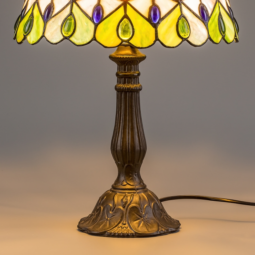Brilagi - Tiffany stiliaus vitražinė stalinė lempa MARGARET 1xE27/40W/230V