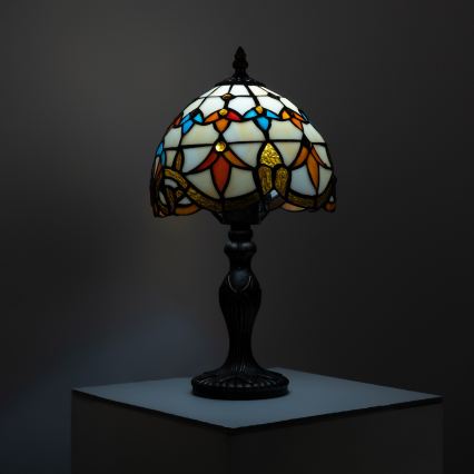 Brilagi - Tiffany stiliaus vitražinė stalinė lempa MIRABELLA 1xE27/60W/230V