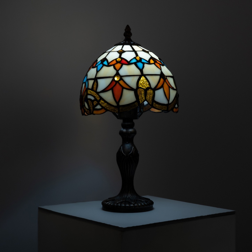Brilagi - Tiffany stiliaus vitražinė stalinė lempa MIRABELLA 1xE27/60W/230V