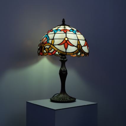 Brilagi - Tiffany stiliaus vitražinė stalinė lempa MIRABELLA 1xE27/60W/230V