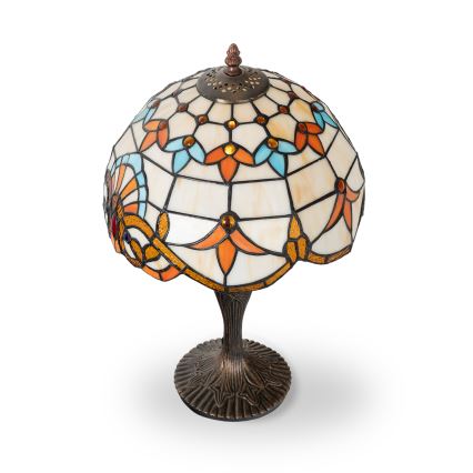 Brilagi - Tiffany stiliaus vitražinė stalinė lempa MIRABELLA 1xE27/60W/230V